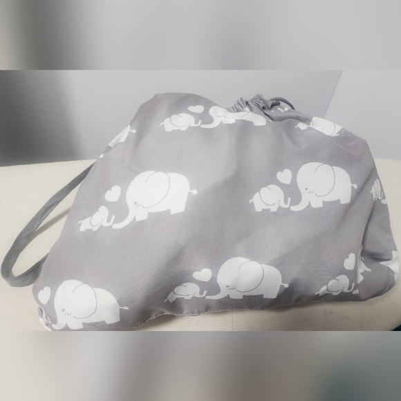 Gray Baby Shopping Cart Cover with Elephant Print - Picture 8 of 8